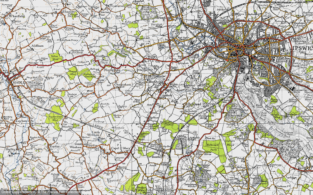 Old Map of Copdock, 1946 in 1946