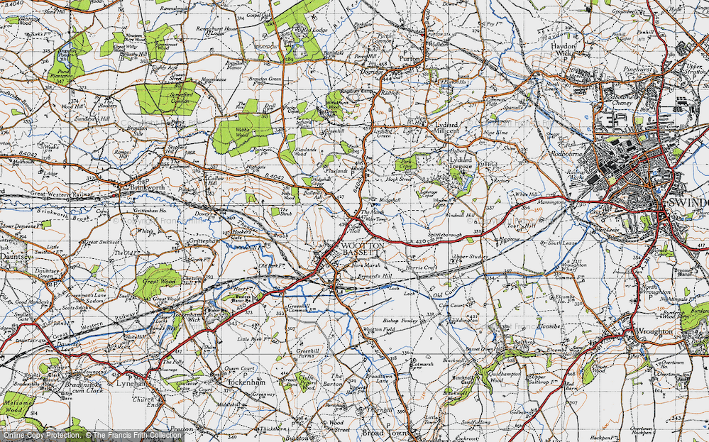 Old Map of Historic Map covering Woodshaw in 1947