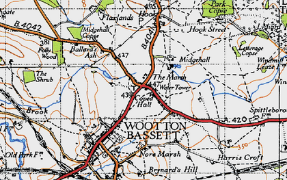 Old map of Woodshaw in 1947