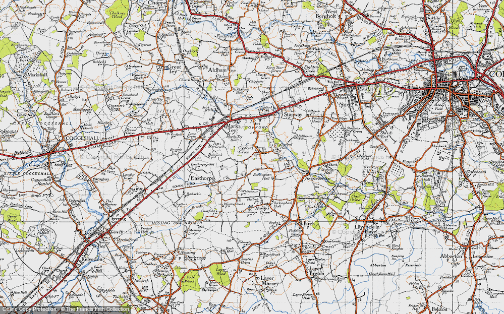 Old Map of Copford Green, 1945 in 1945