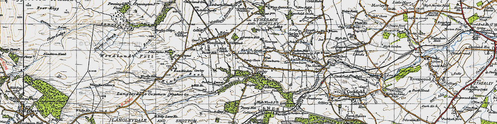 Old map of Burfoot Leazes in 1947