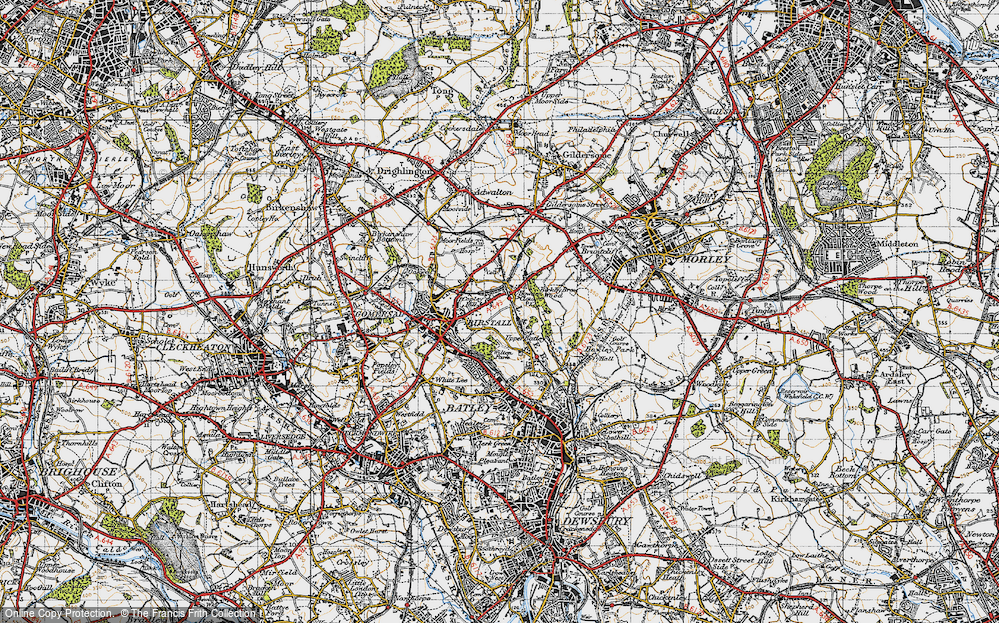 Old Map of Copley Hill, 1947 in 1947