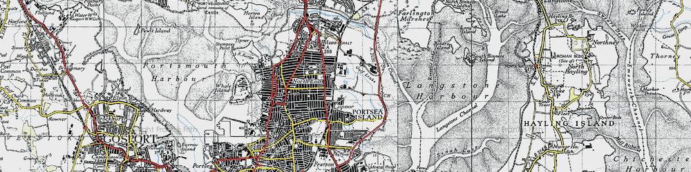 Old map of Copnor in 1945