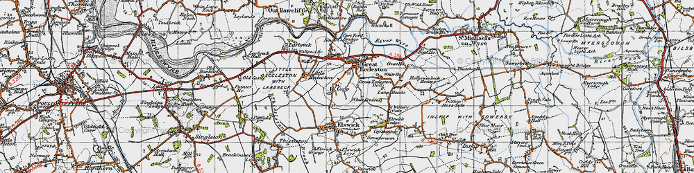 Old map of Copp in 1947