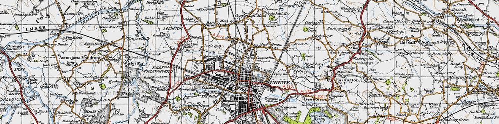 Old map of Coppenhall in 1947