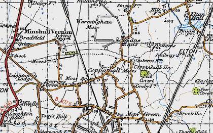 Old map of Coppenhall Moss in 1947