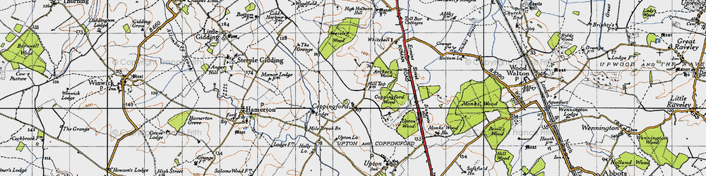 Old map of Aversley Wood in 1946