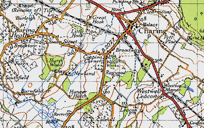 Old map of Coppins Corner in 1940