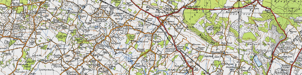 Old map of Coppins Corner in 1940