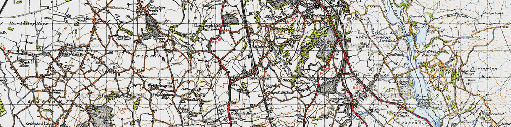 Old map of Coppull in 1947