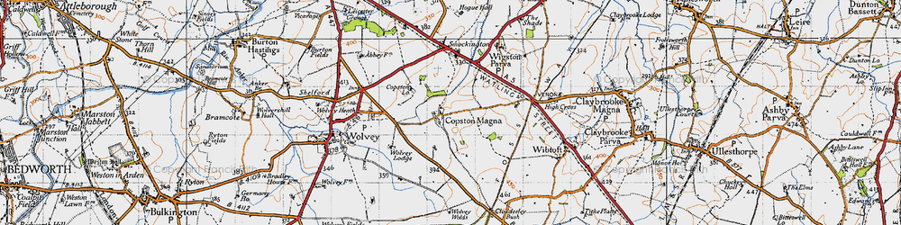 Old map of Copston Magna in 1946