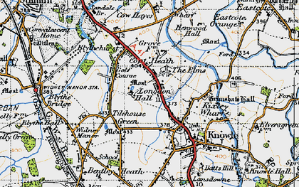 Old map of Copt Heath in 1947