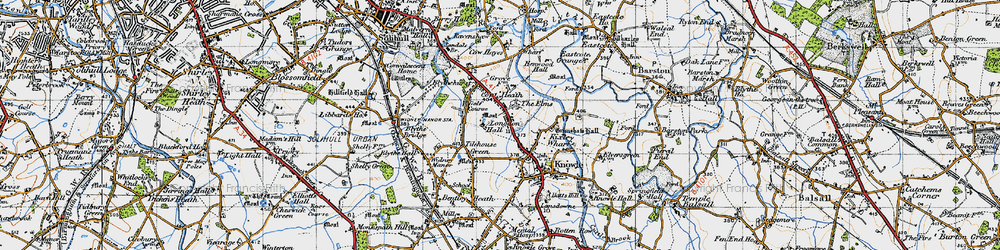 Old map of Copt Heath in 1947