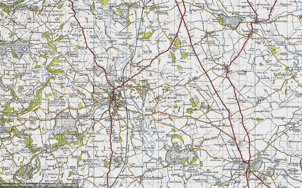 Old Map of Copt Hewick, 1947 in 1947