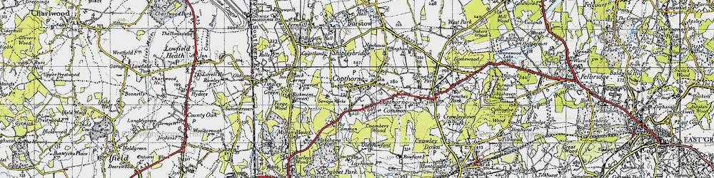 Old map of Copthorne in 1946
