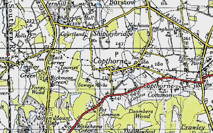 Old map of Copthorne Bank in 1946
