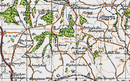 Old map of Hampton Wood Hall in 1947