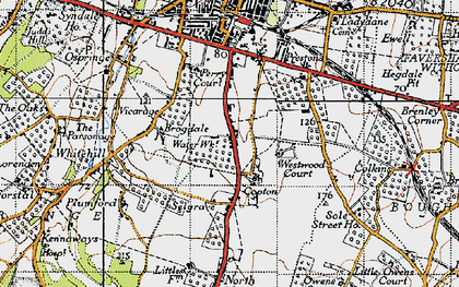 Old map of Copton in 1946