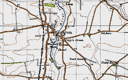 Old map of Copy's Green in 1946