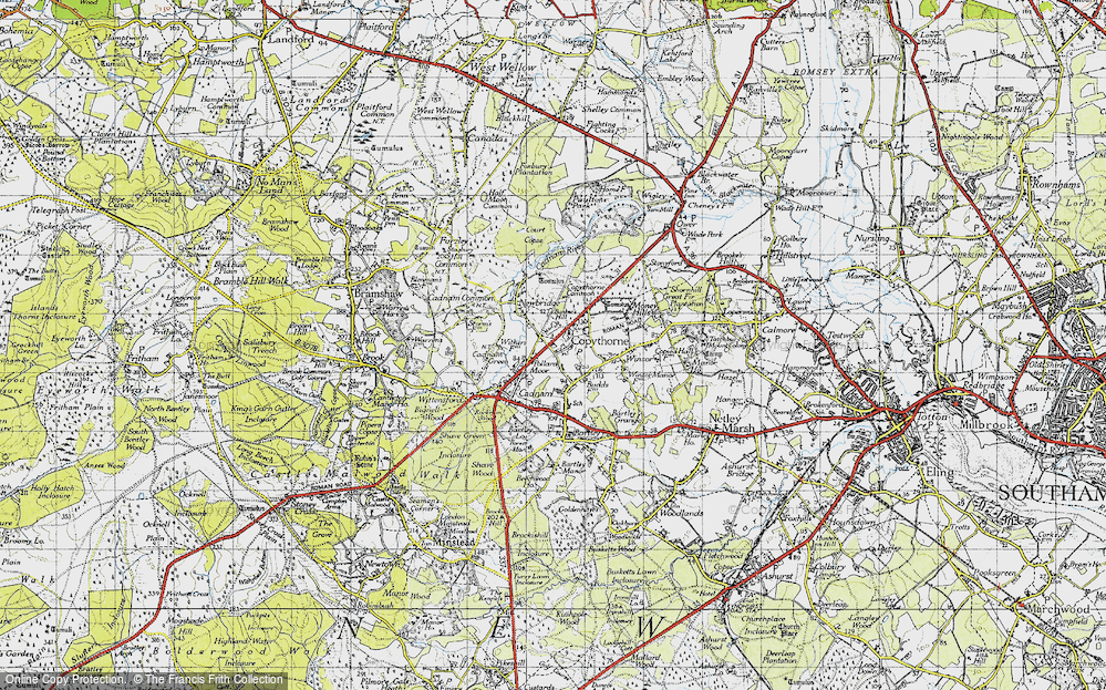 Old Map of Copythorne, 1940 in 1940