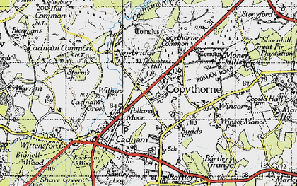 Old map of Copythorne in 1940