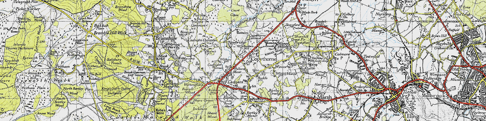Old map of Bunker's Hill in 1940