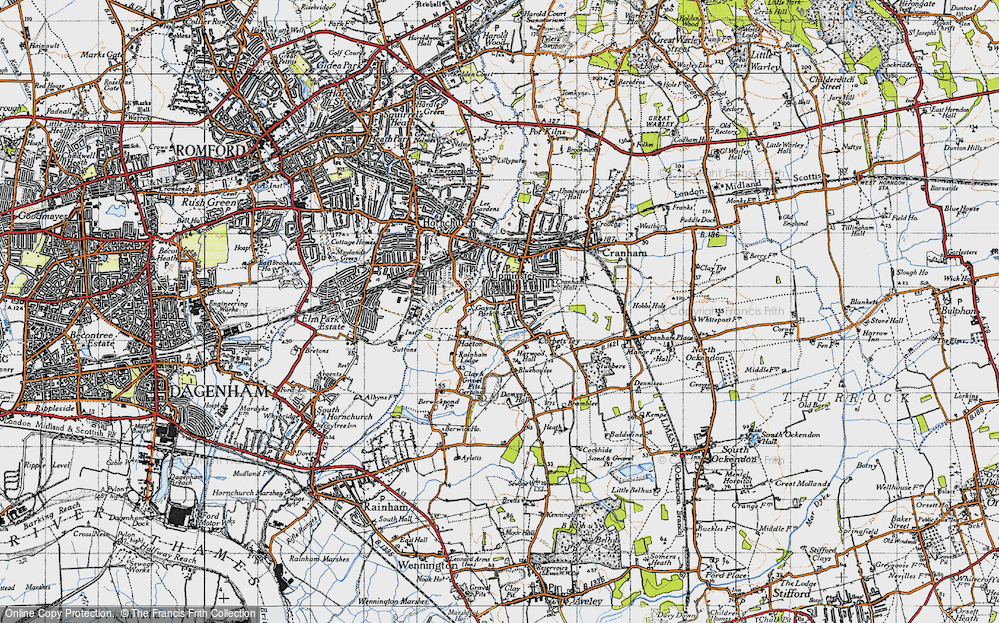 Old Map of Corbets Tey, 1946 in 1946
