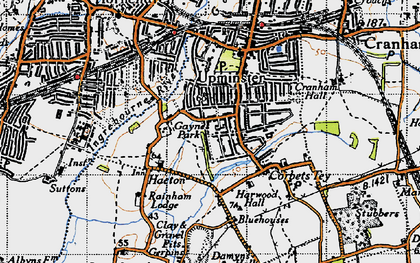 Old map of Corbets Tey in 1946