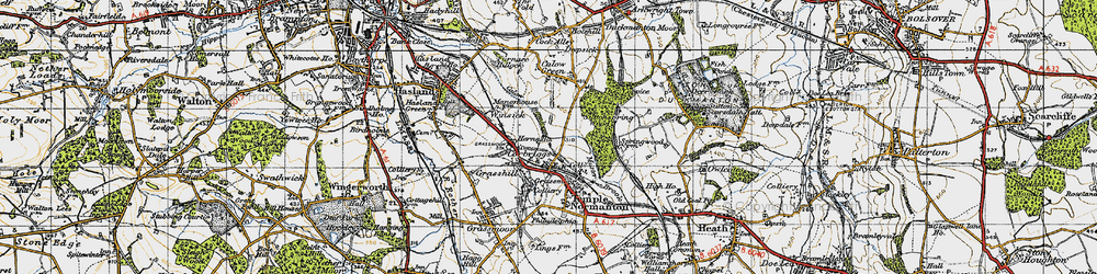Old map of Corbriggs in 1947