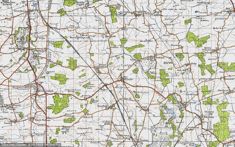 Old Map of Corby Glen, 1946 in 1946