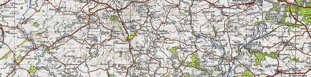 Old map of Coreley in 1947