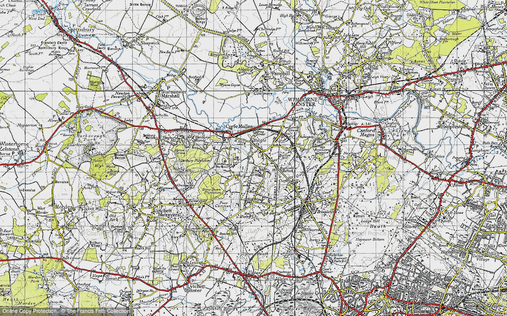 Old Map of Corfe Mullen, 1940 in 1940