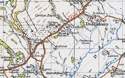 Old map of Corfton in 1947
