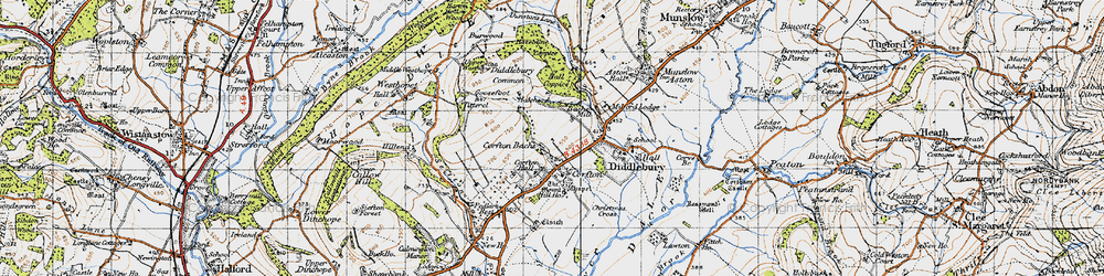 Old map of Corfton Bache in 1947