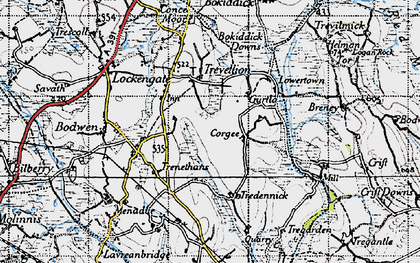 Old map of Corgee in 1946