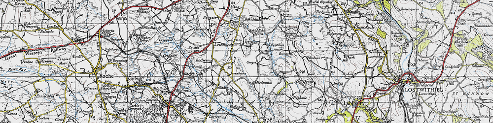 Old map of Bokiddick Downs in 1946