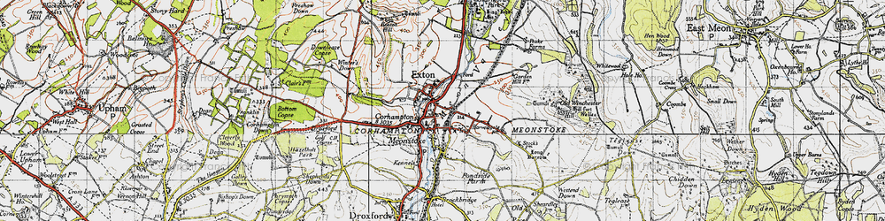 Old map of Corhampton in 1945