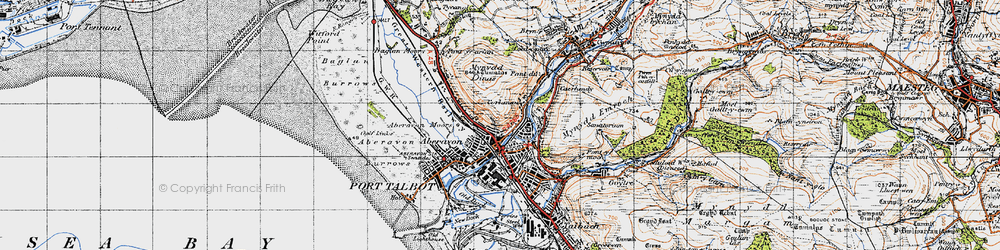 Old map of Corlannau in 1947