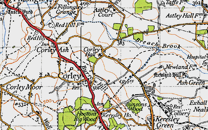 Old map of Burrow Hill Fort in 1946
