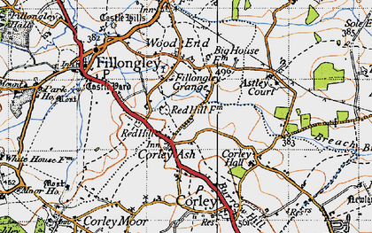 Old map of Corley Ash in 1946