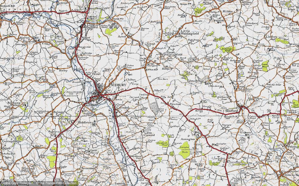 Old Map of Cornard Tye, 1946 in 1946