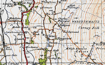 Old map of Burn Moor in 1947