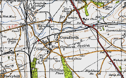 Old map of Cornforth in 1947