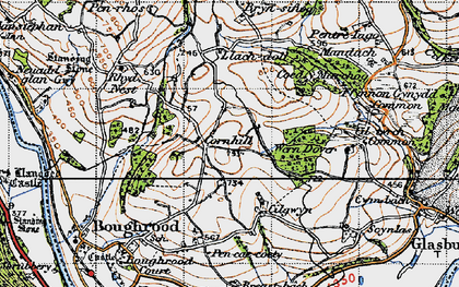 Old map of Brynsifiog in 1947