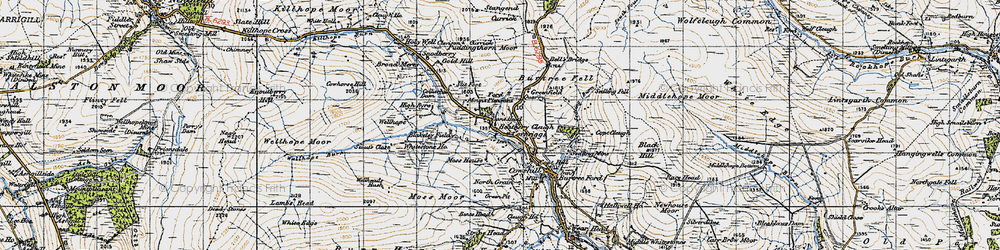 Old map of Broad Meres in 1947