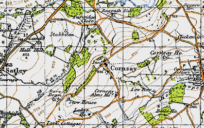 Old map of Cornsay in 1947