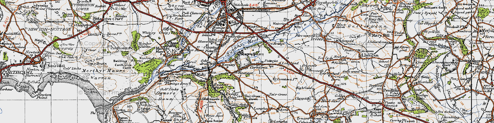 Old map of Corntown in 1947