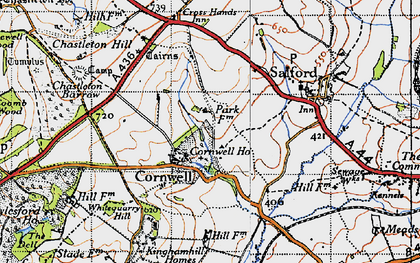 Old map of Cornwell in 1946