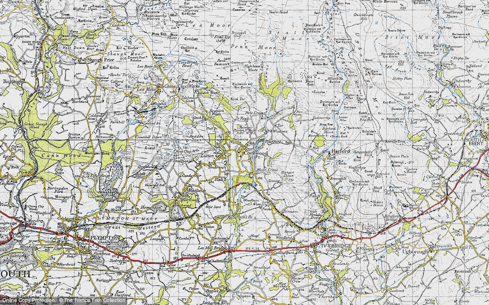 Old Map of Cornwood, 1946 in 1946