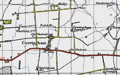 Old map of Corringham in 1947